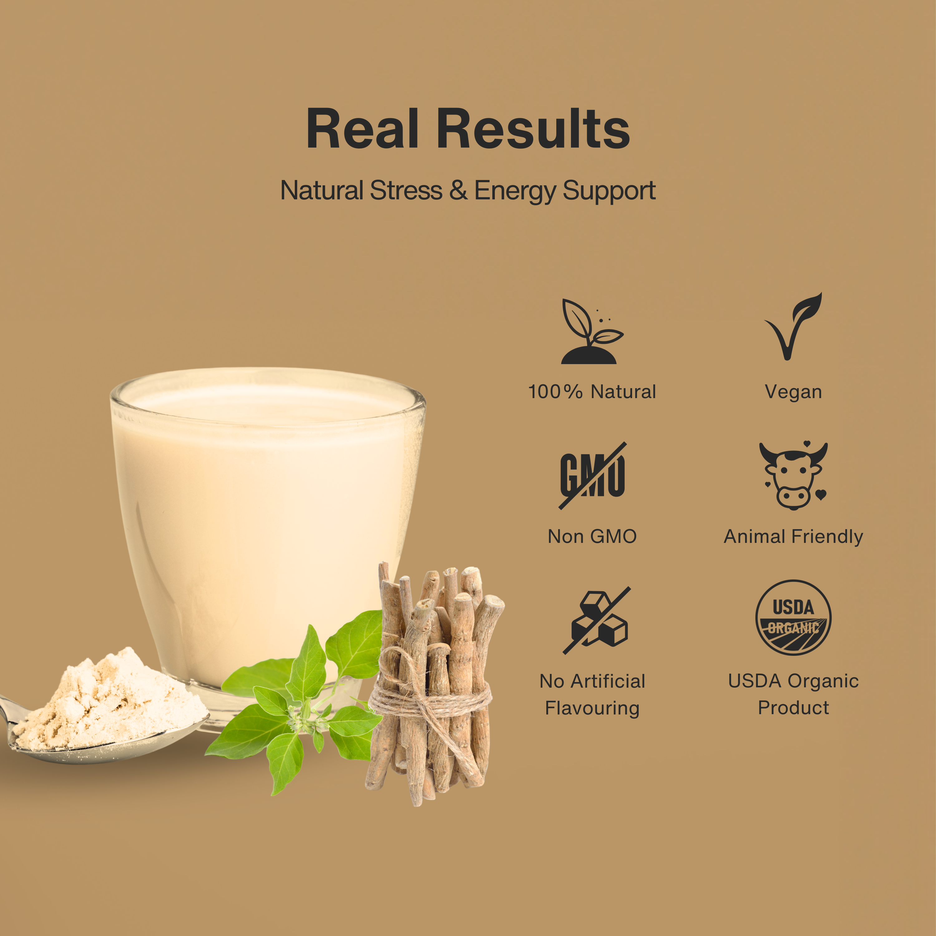 NeutraLeaf Organic Ashwagandha Root Powder - 500g | Helps Fight Anxiety and Stress
