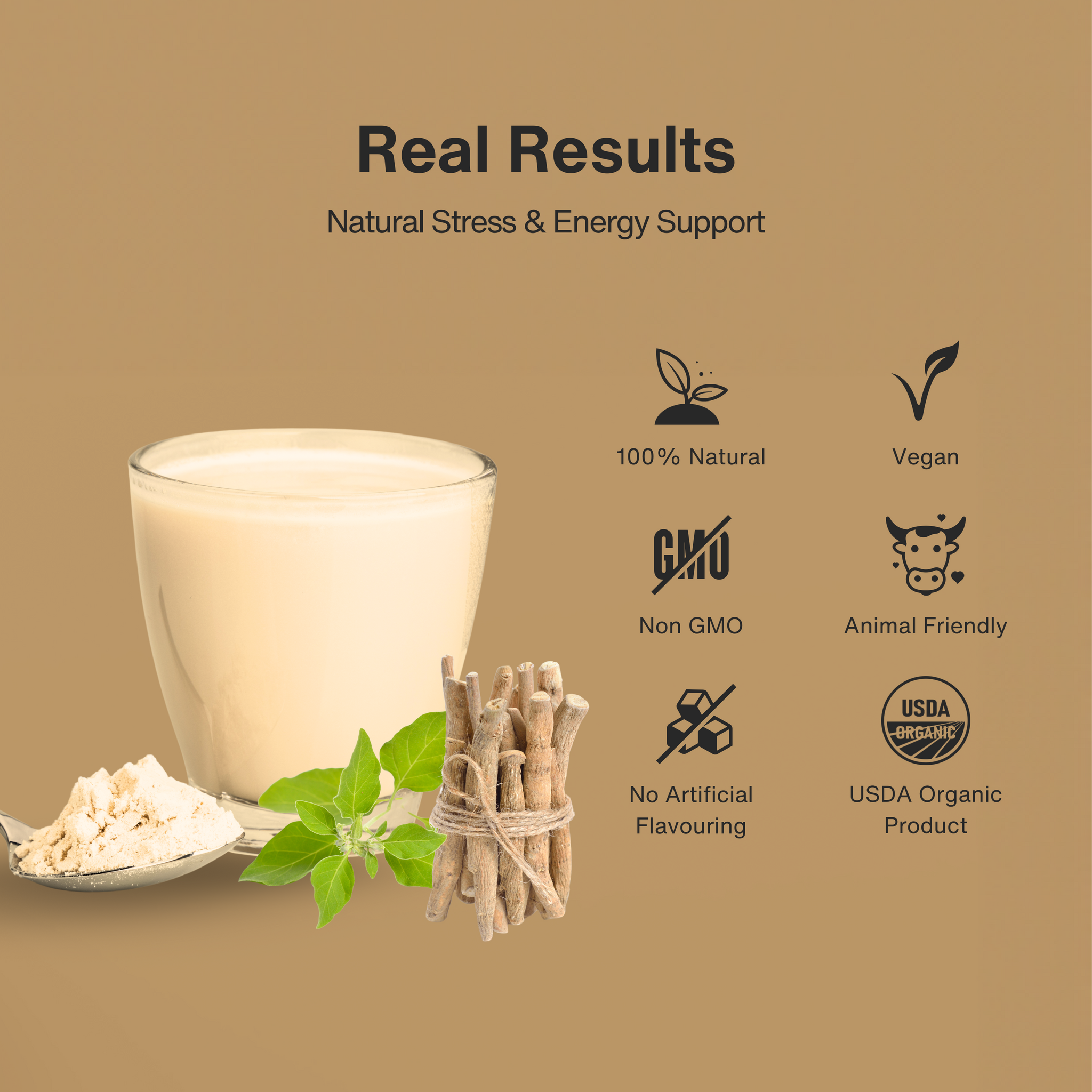 NeutraLeaf Organic Ashwagandha Root Powder - 500g | Helps Fight Anxiety and Stress
