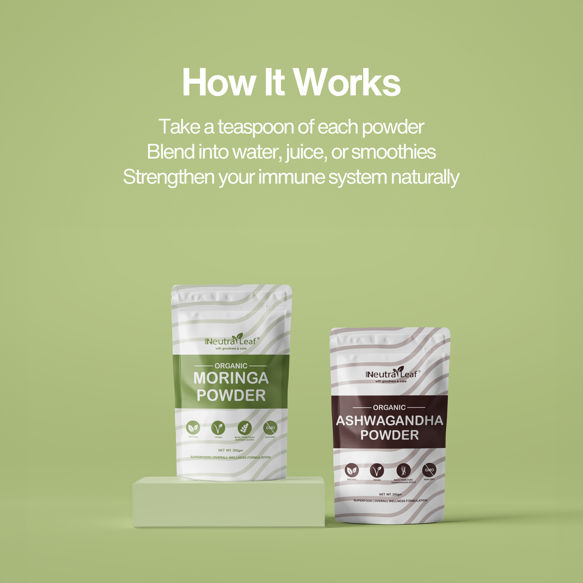 Stress Buster Combo- Ashwagandha Powder 500g and Moringa Powder 500g