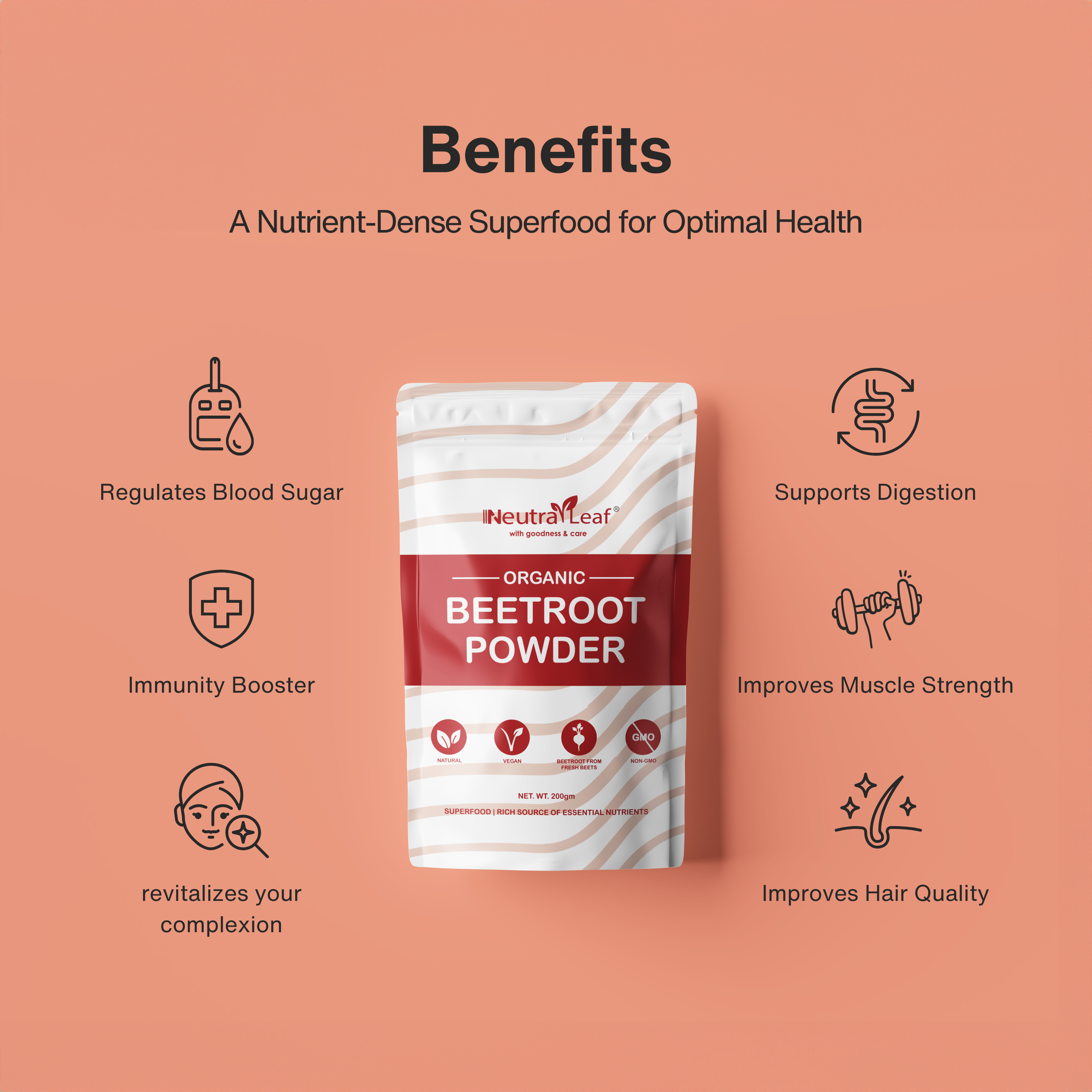 Neutraleaf Beetroot Powder – The Natural Superfood for Radiant Skin, Stronger Hair, and More Energy