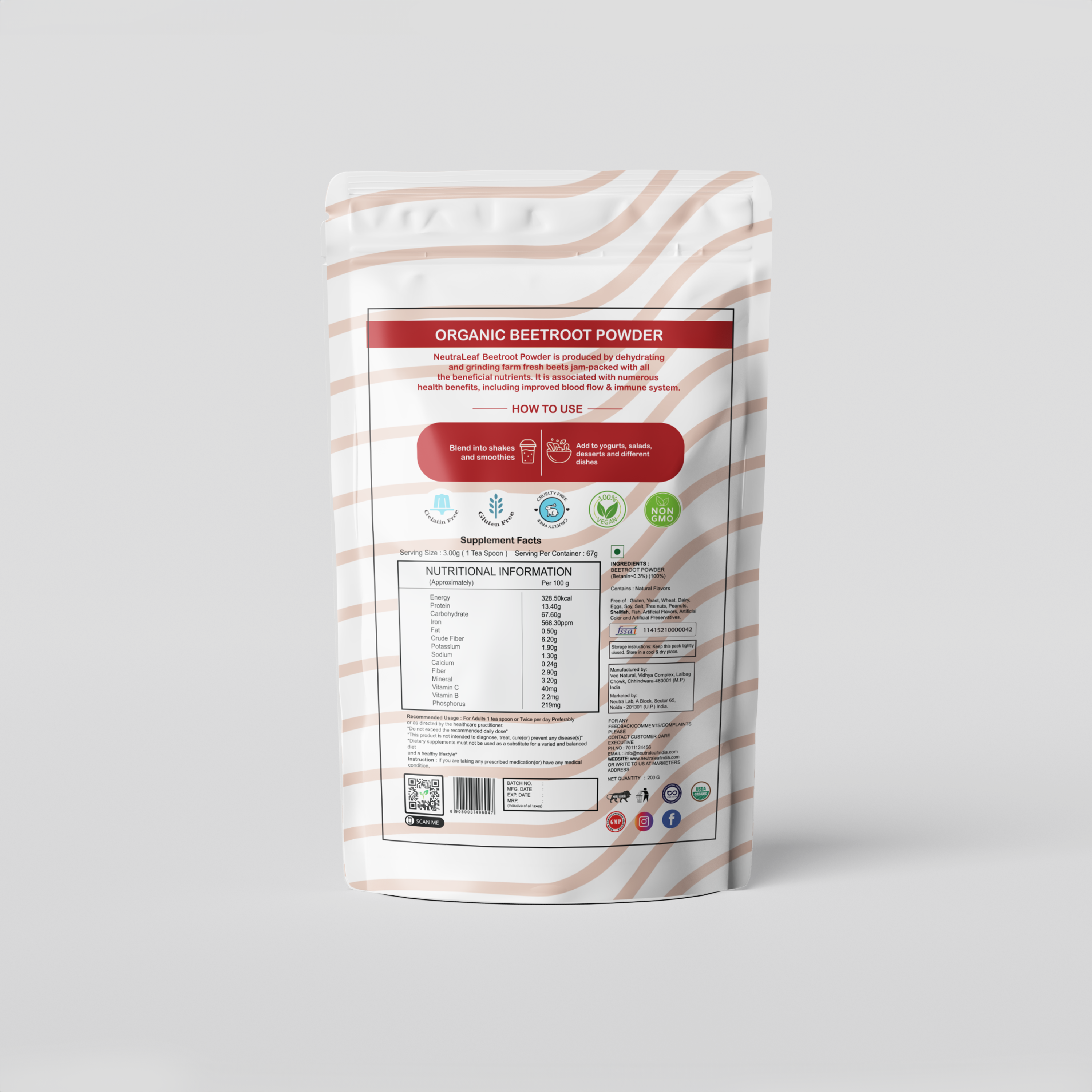Neutraleaf Beetroot Powder – The Natural Superfood for Radiant Skin, Stronger Hair, and More Energy